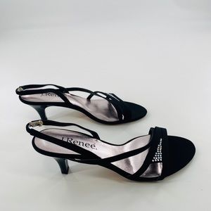 J. Renee vintage canvas with sparkly beads heels